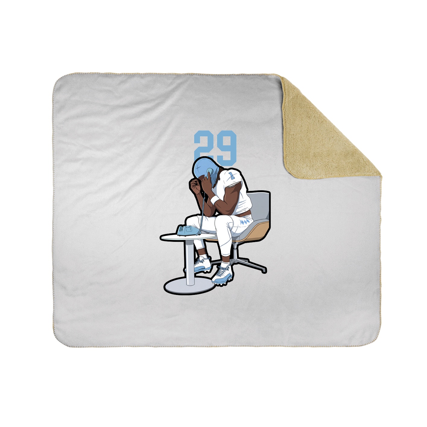 Throw Blanket — Number Top in White