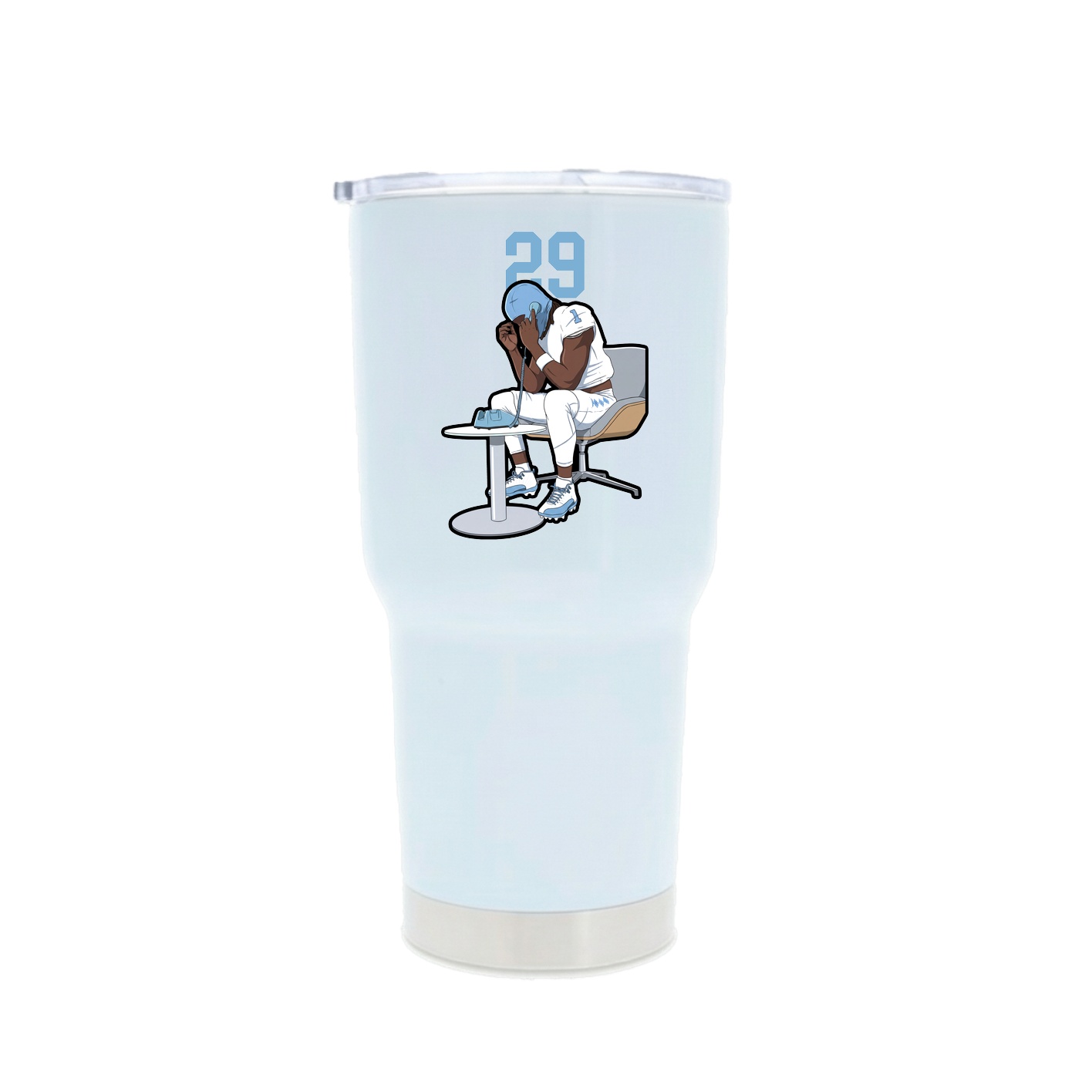 30oz Stainless Steel Tumbler — Number Top in White