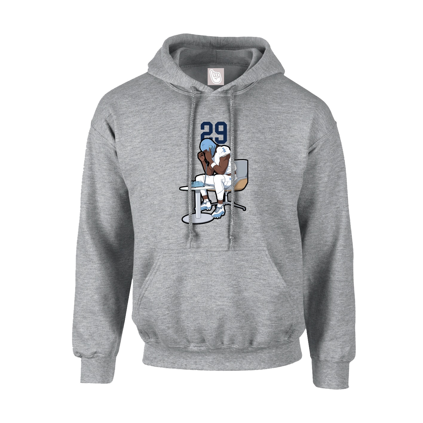 Youth Hoodie — Number Top in Grey