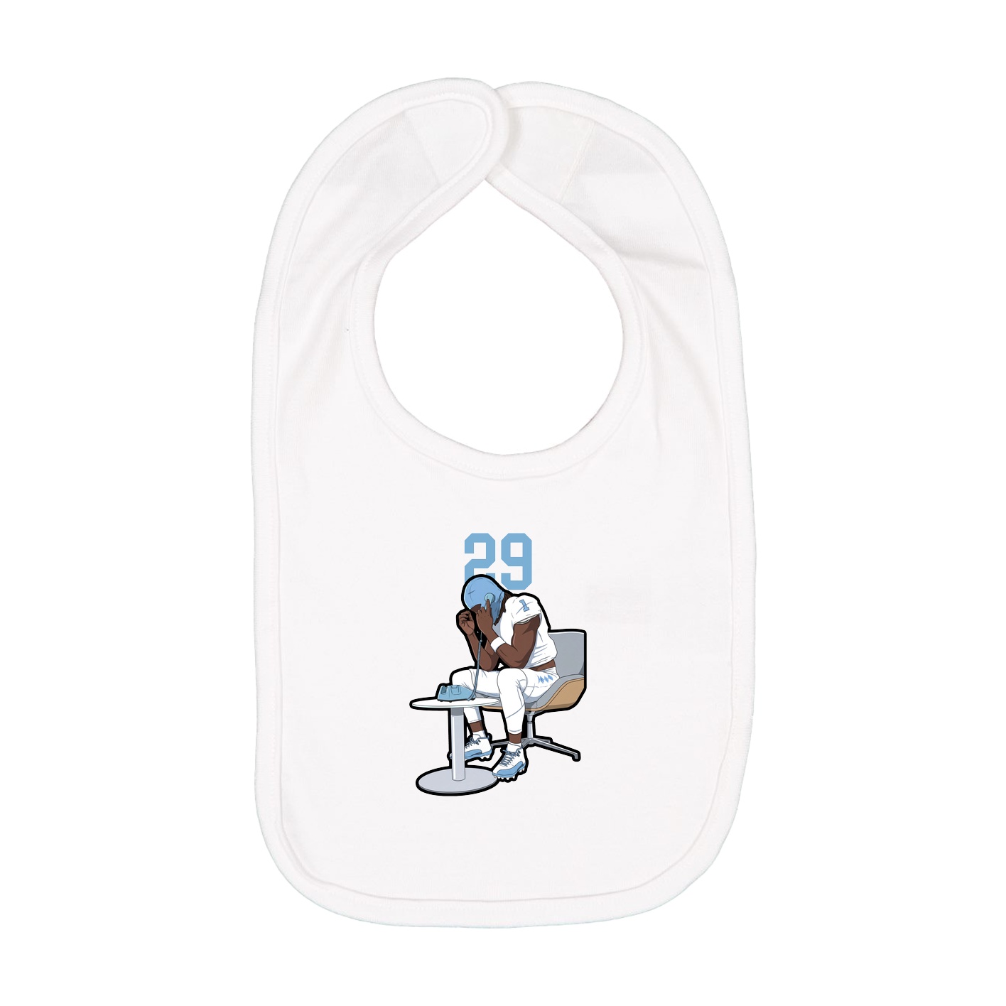 Infant Bib — Number Top in White