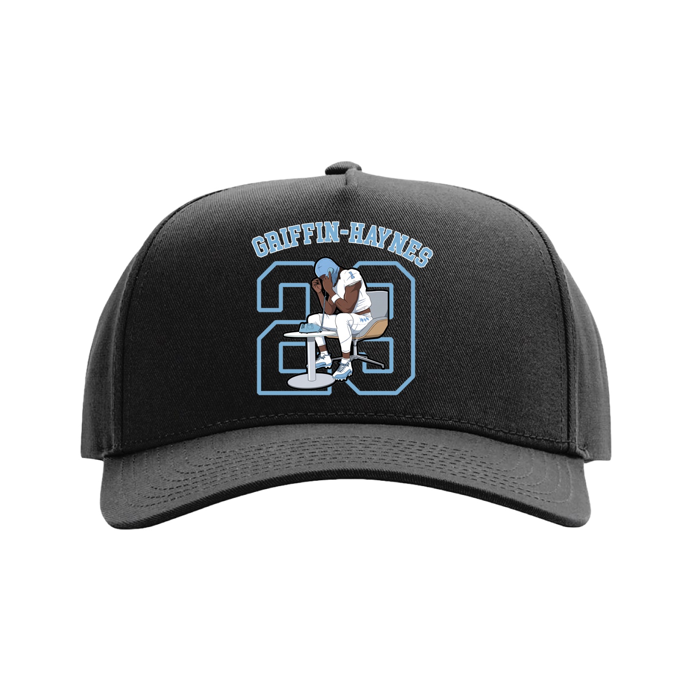 Full Fabric Five-Panel Champ Cap — Shirsey Arch in Black