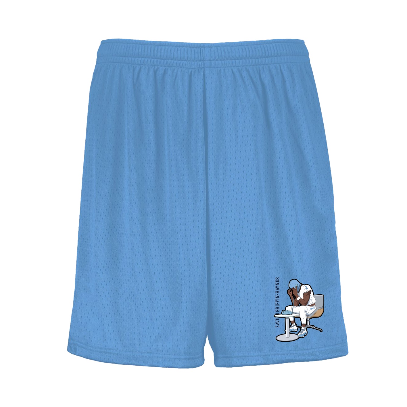 Shorts — Name Vertical in Light Blue