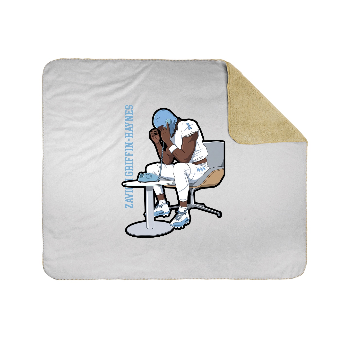 Throw Blanket — Name Vertical in White
