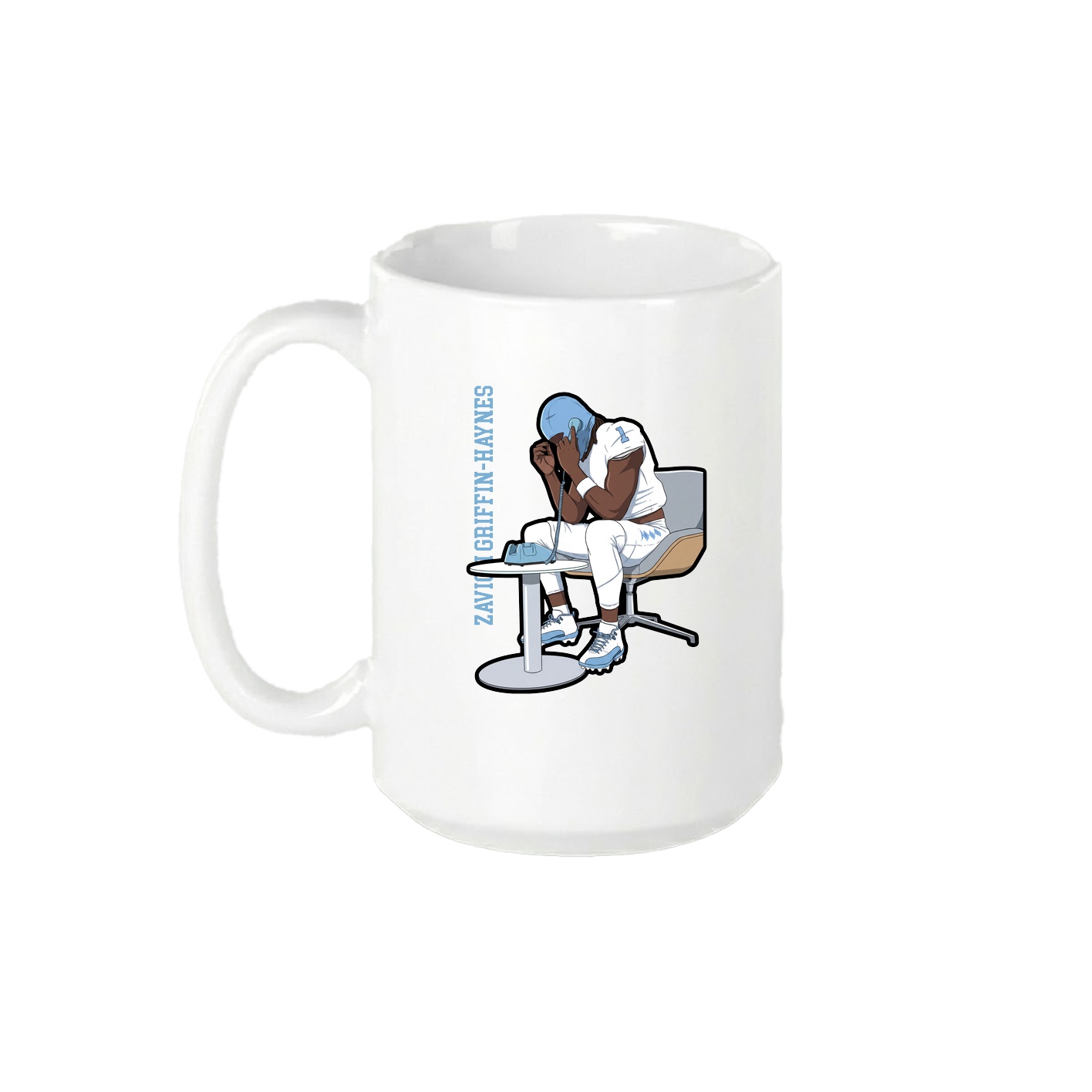 15oz Coffee Mug — Name Vertical in White