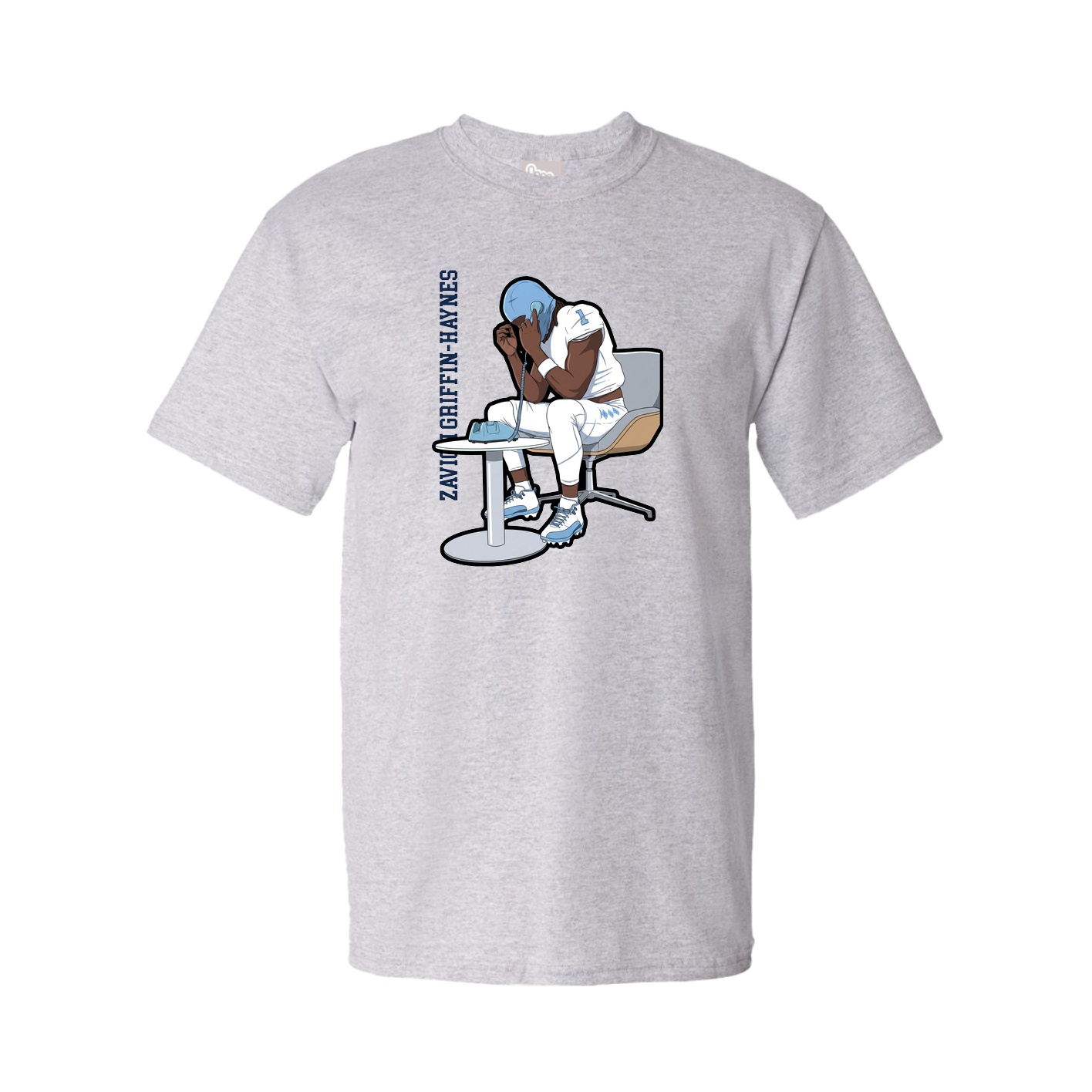 Youth Tee — Name Vertical in Grey