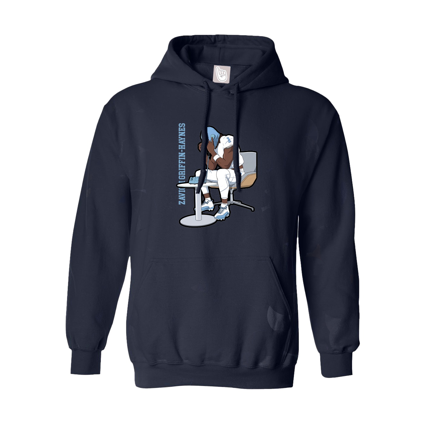 Youth Hoodie — Name Vertical in Navy