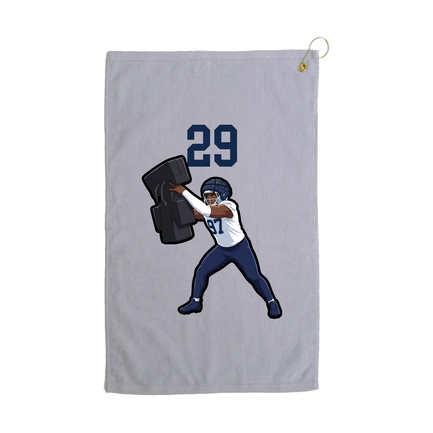 Golf Towel — Number Top in Grey
