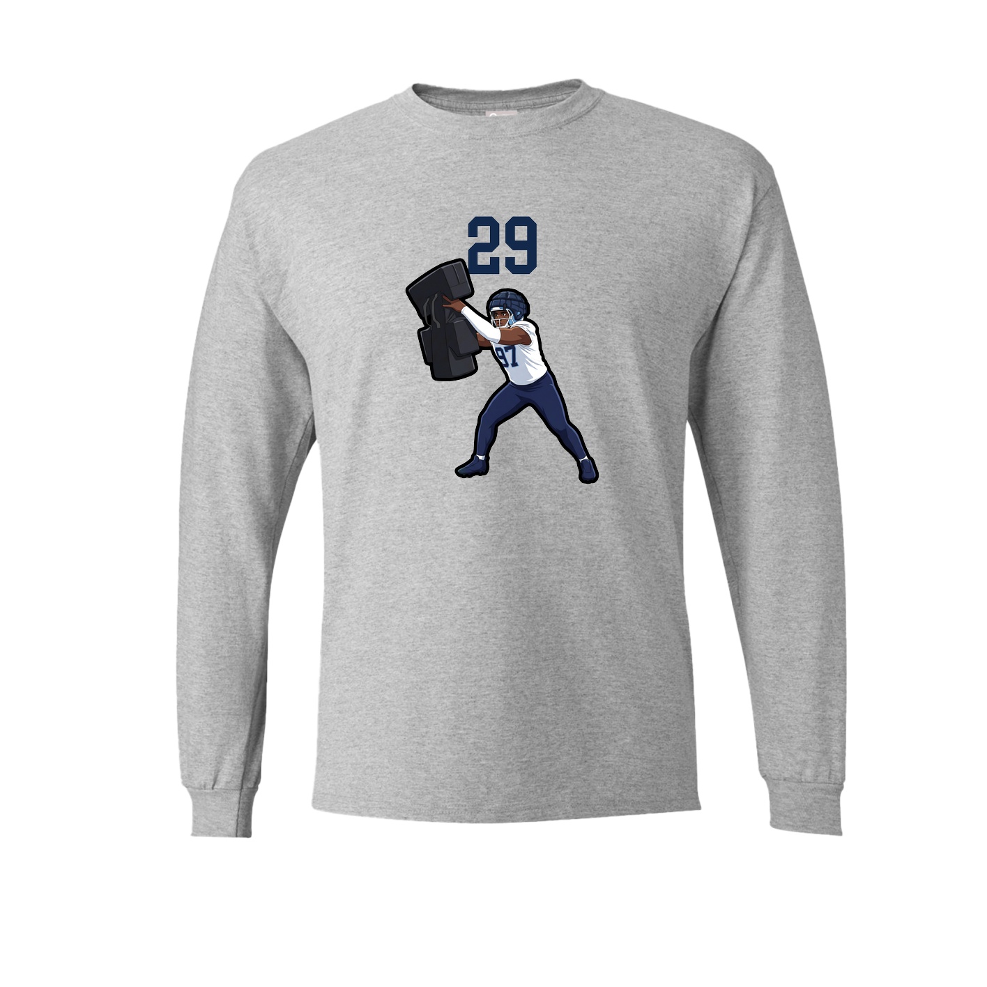 Long Sleeve Tee — Number Top in Grey