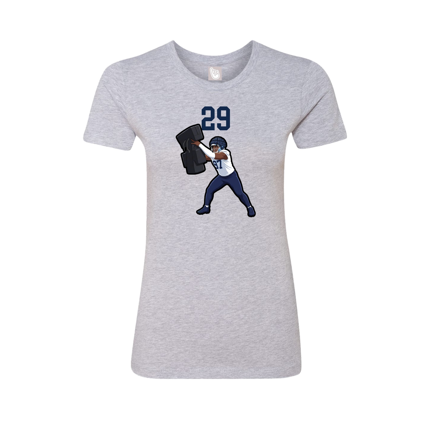 Fitted Women's Tee — Number Top in Grey