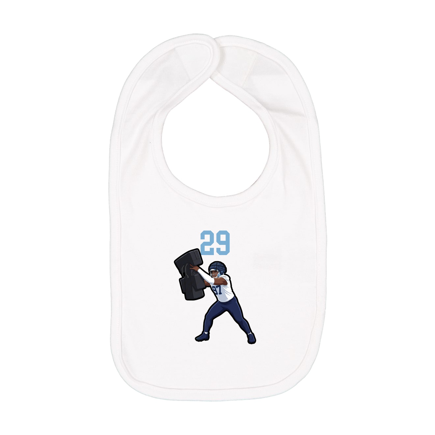 Infant Bib — Number Top in White