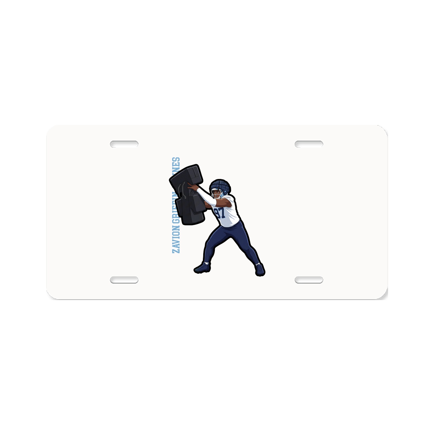 License Plate — Name Vertical in Classic