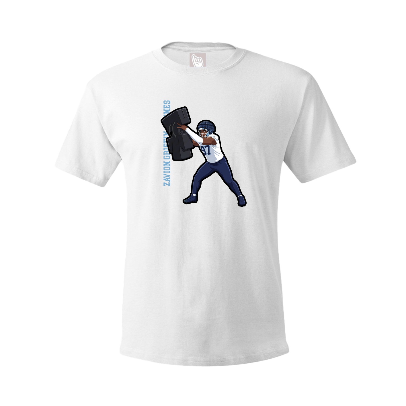 Tee — Name Vertical in White