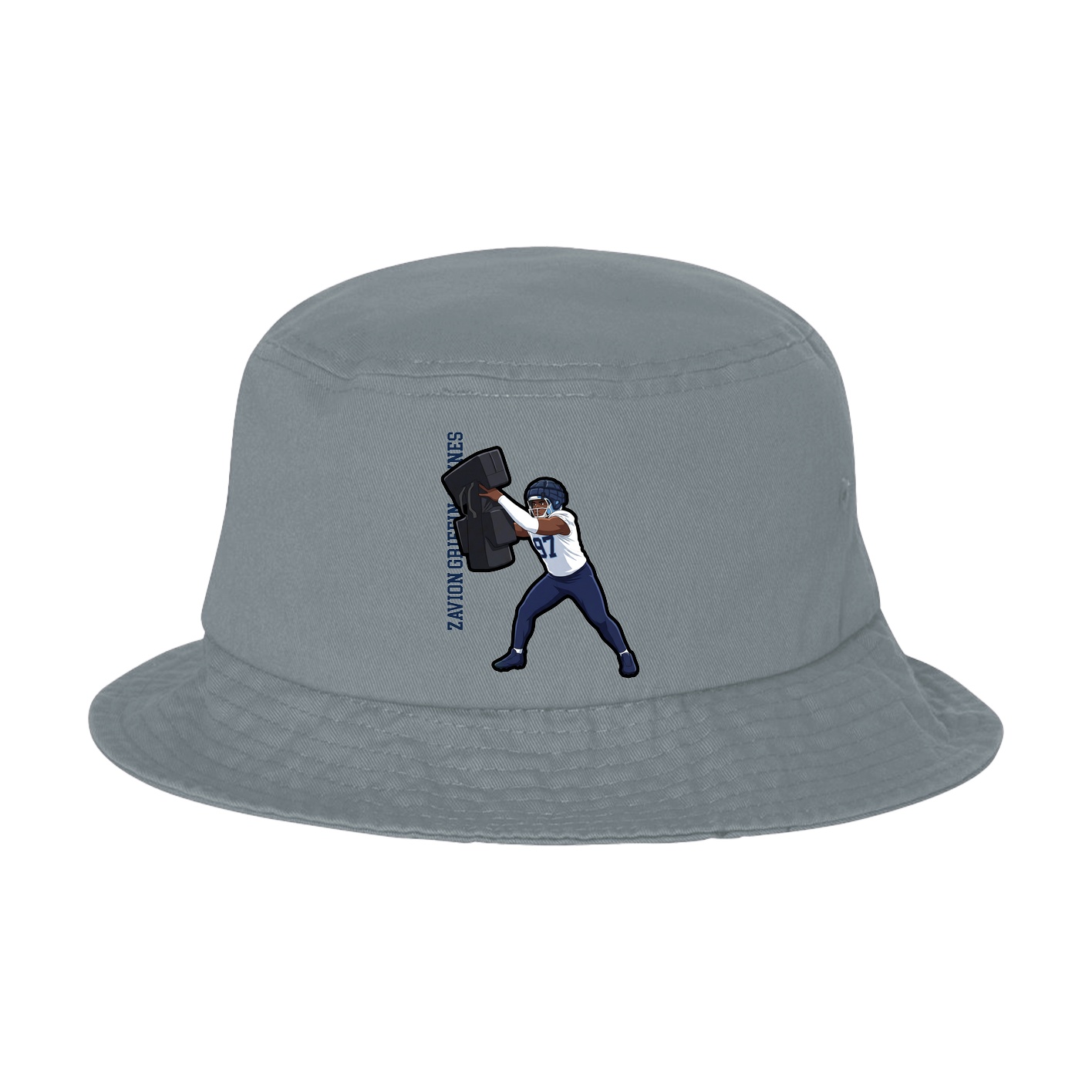 Bucket Cap — Name Vertical in Grey