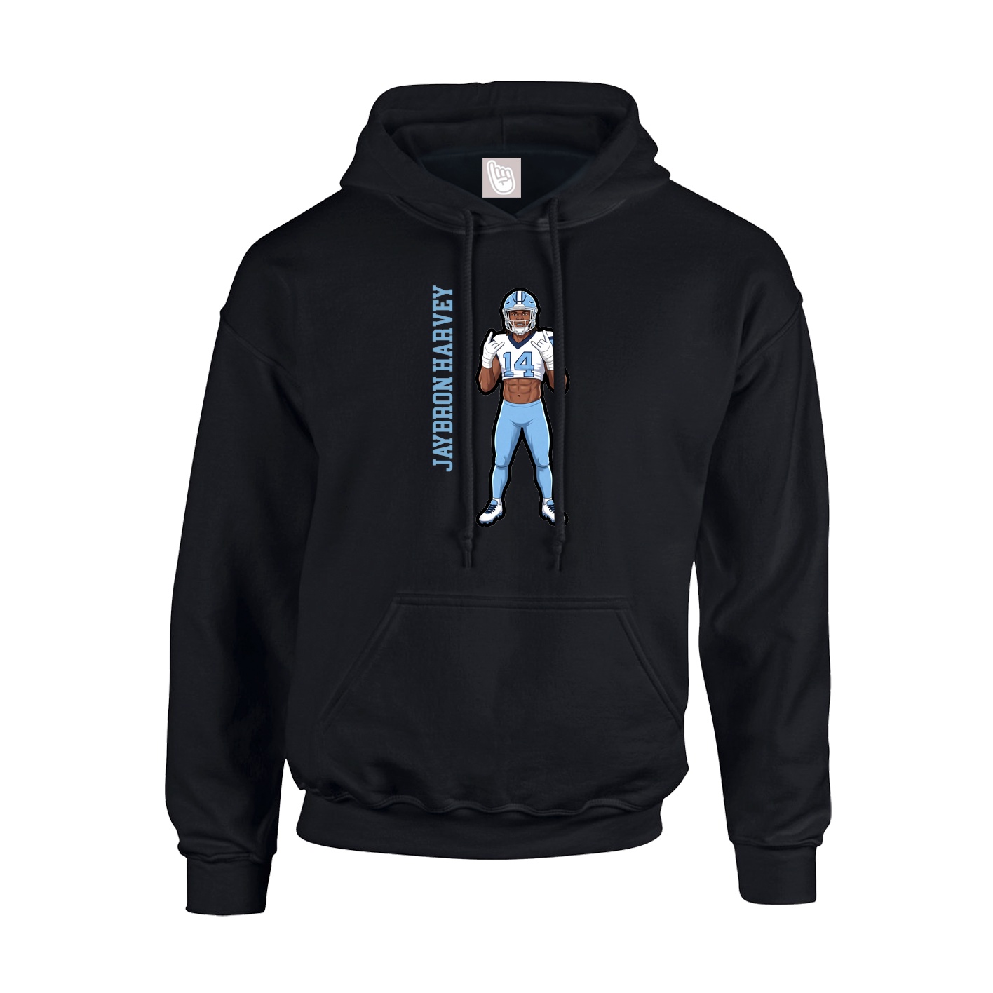 Youth Hoodie — Name Vertical in Black