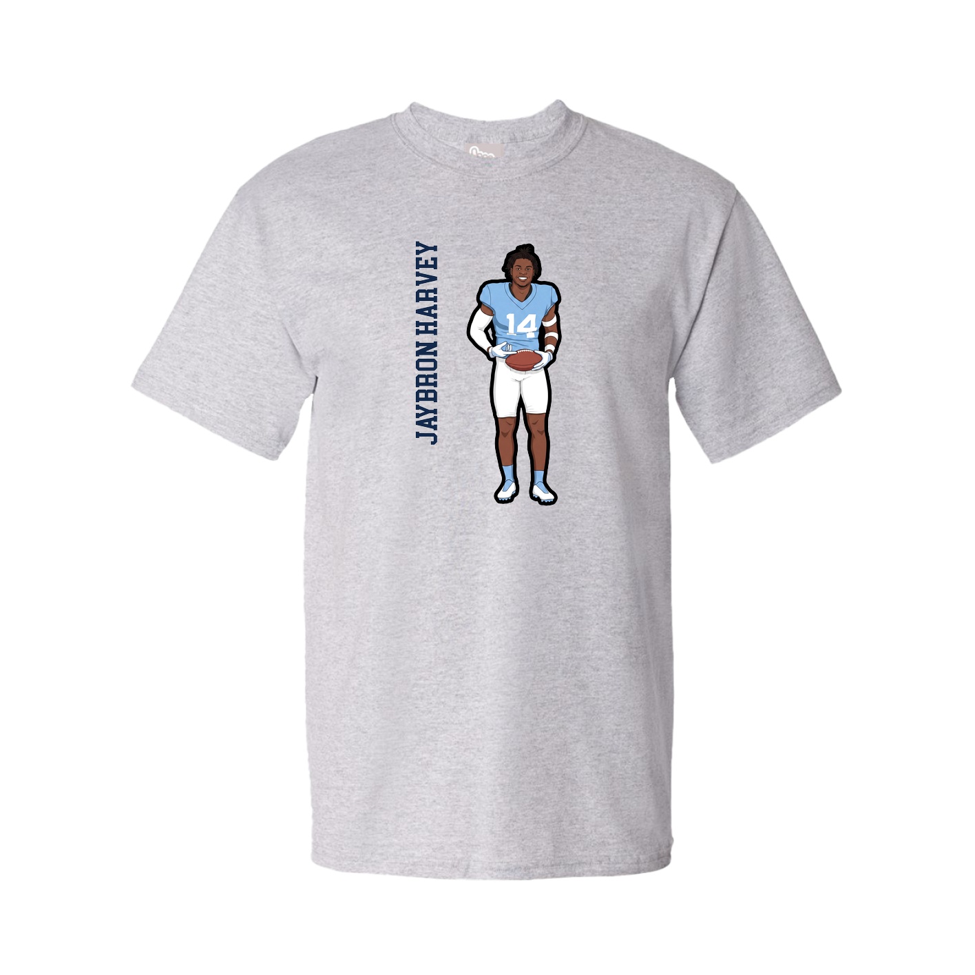 Youth Tee — Name Vertical in Grey