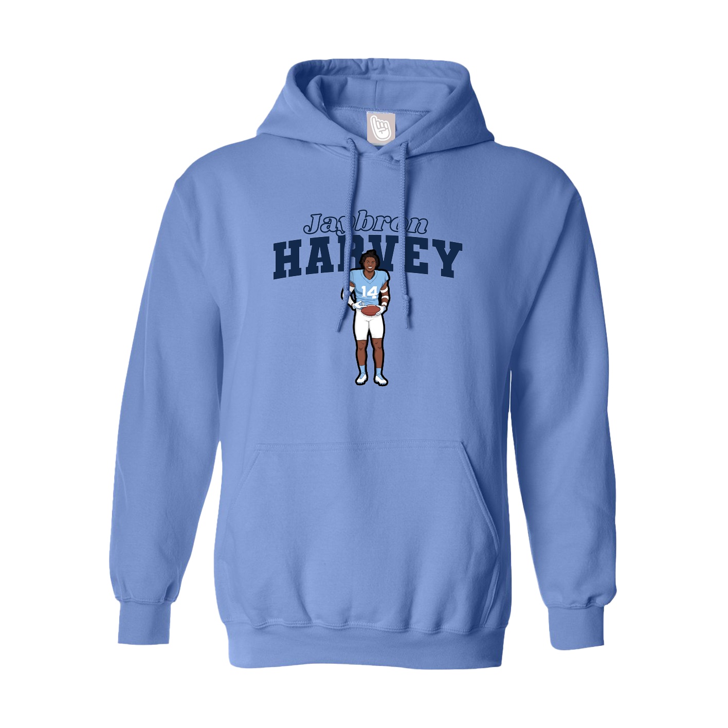 Youth Hoodie — Name Arch in Powder Blue