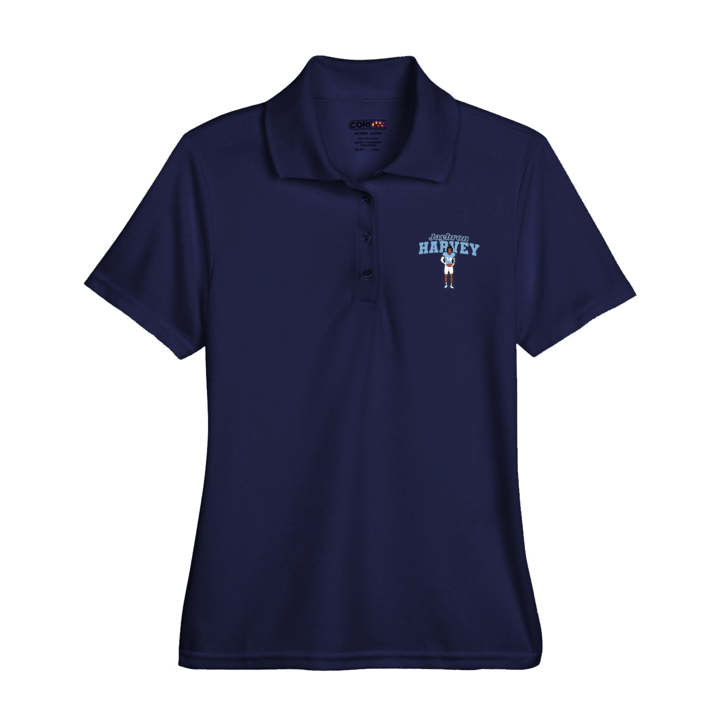 Womens Performance Polo — Name Arch in Navy