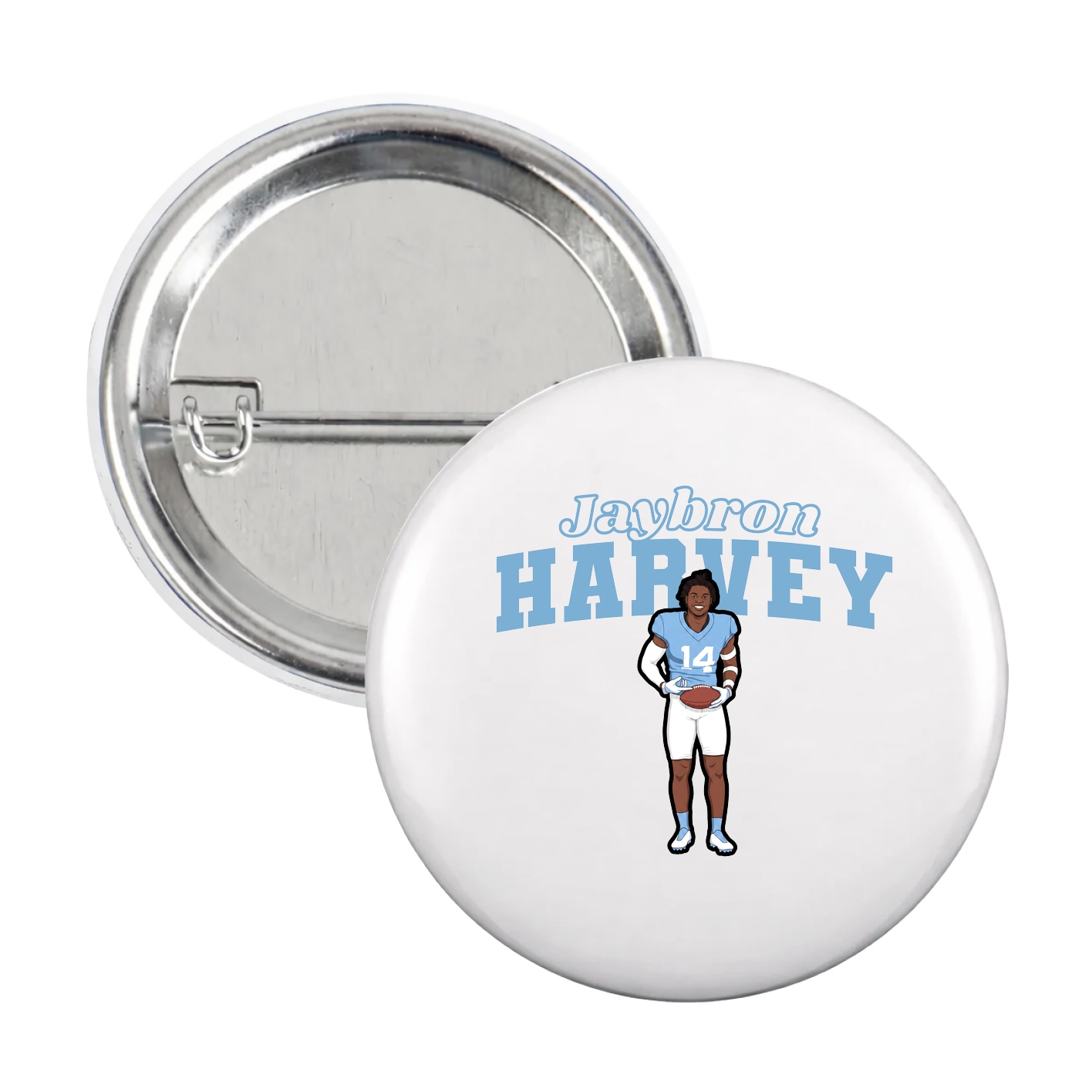 Game Day Button — Name Arch in White