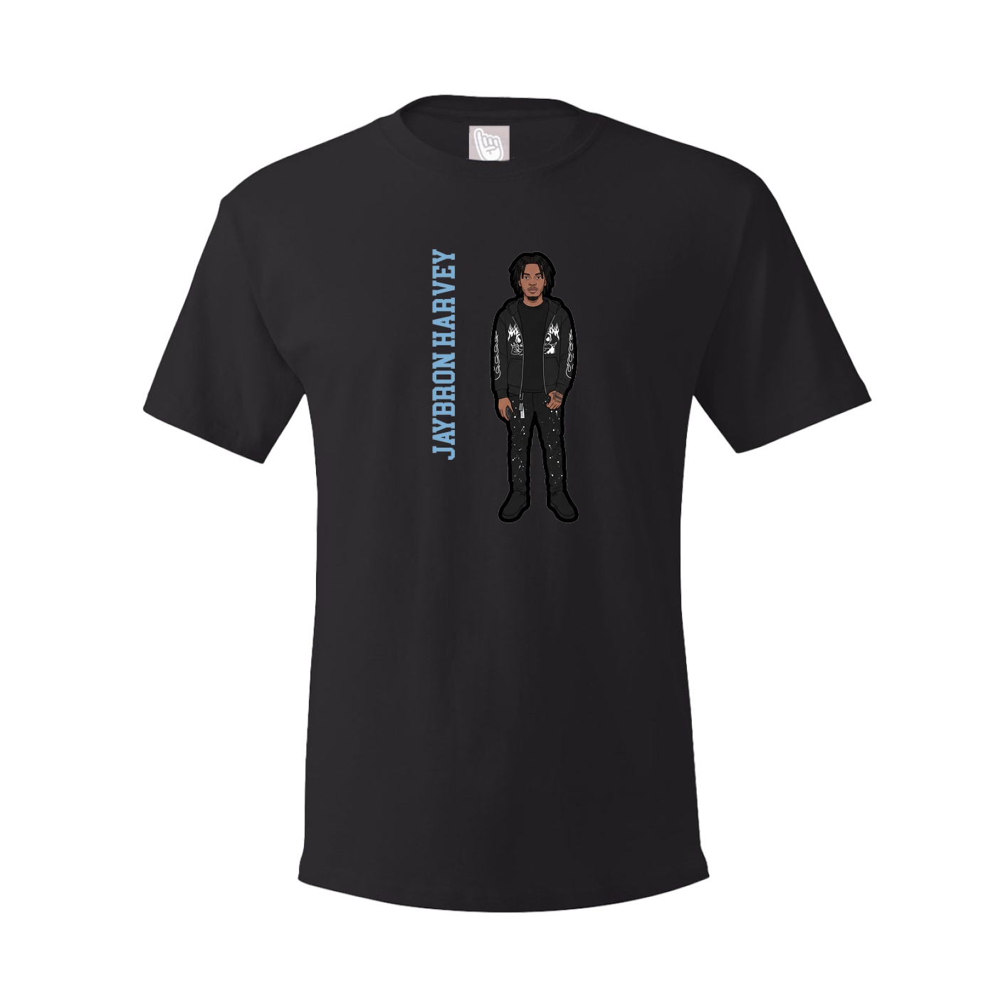 Youth Tee — Name Vertical in Black