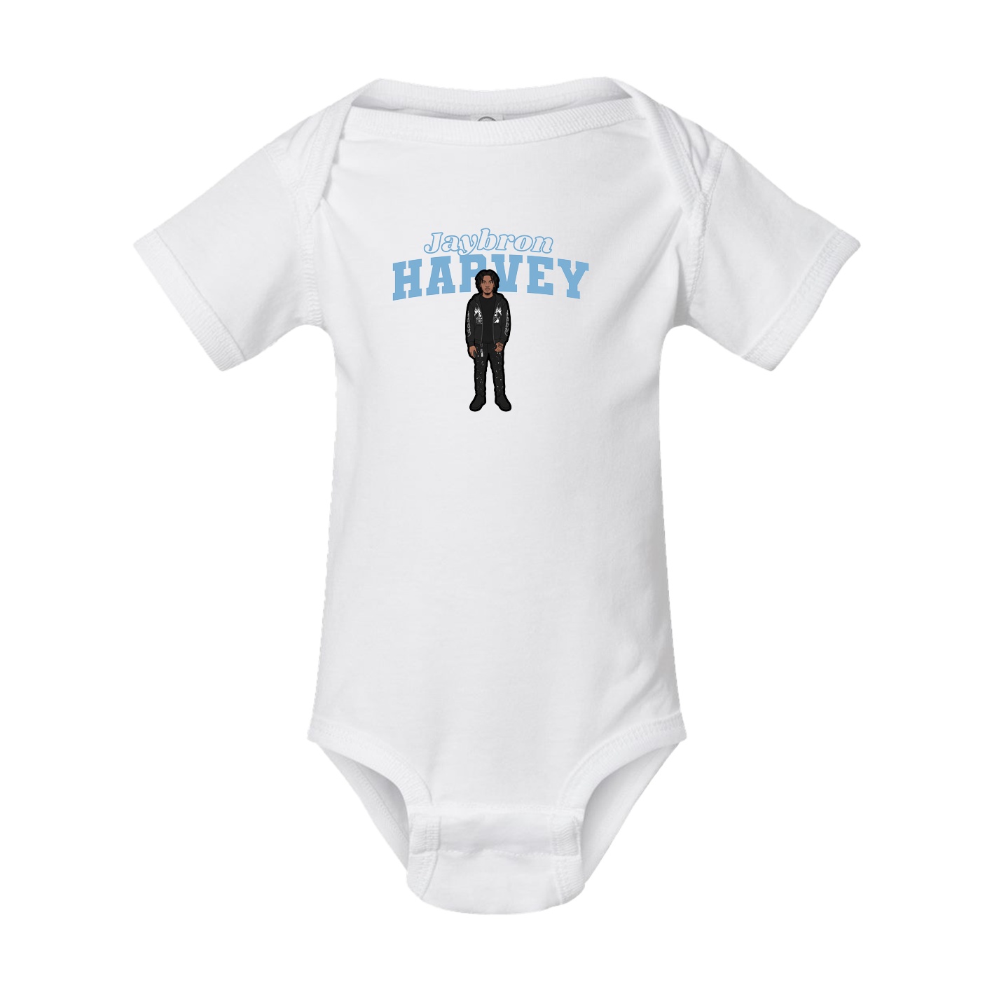 Baby Onesie — Name Arch in White