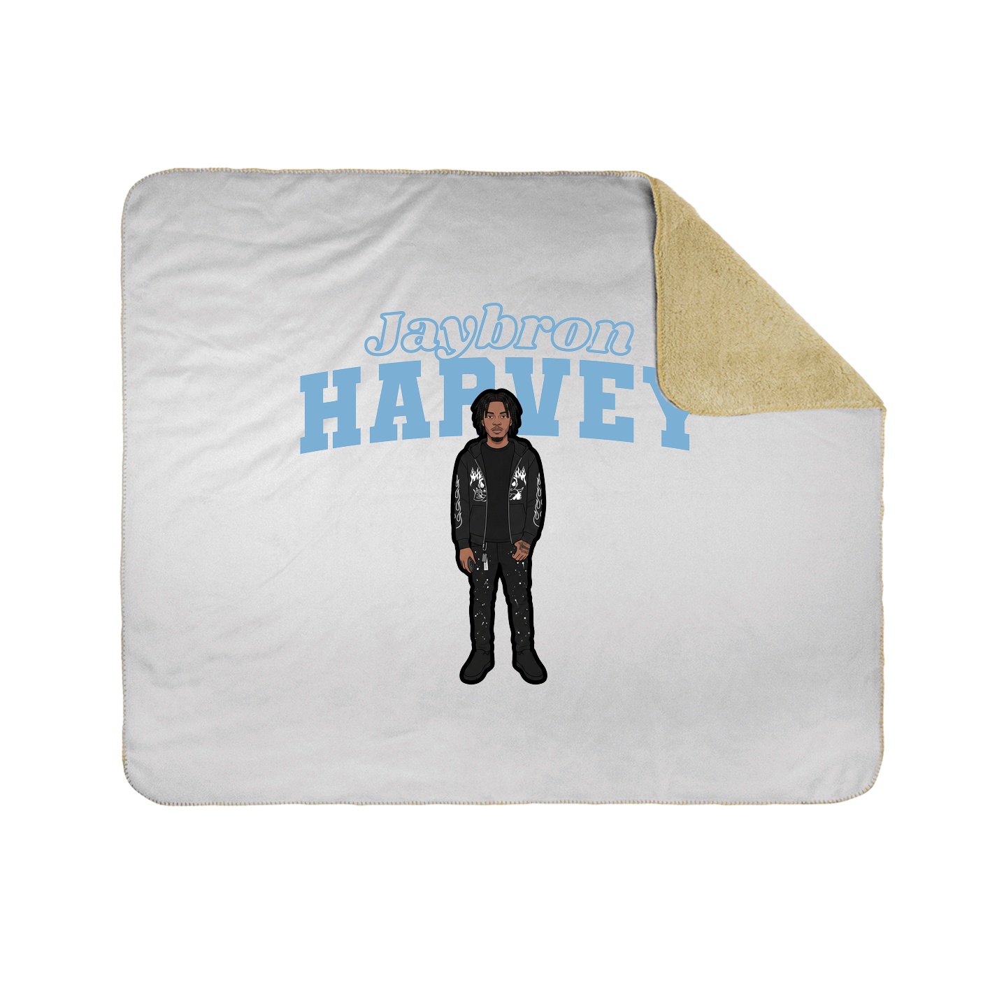 Throw Blanket — Name Arch in White