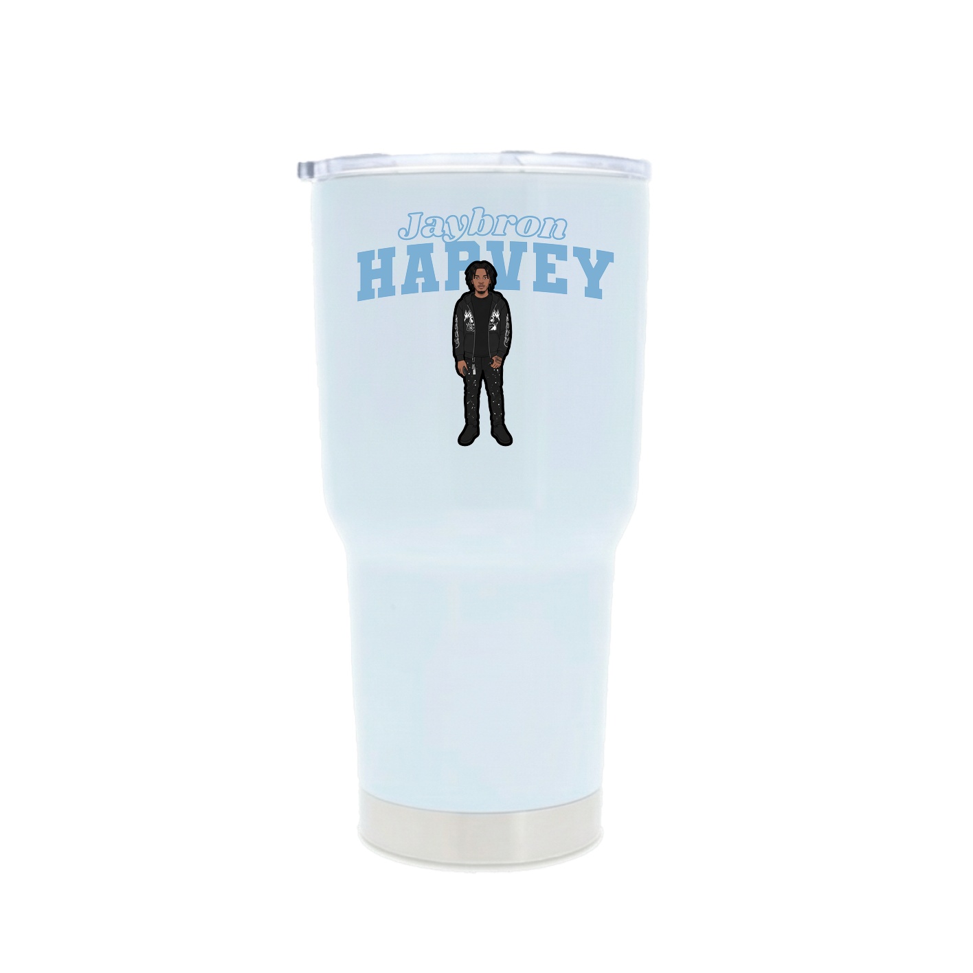 30oz Stainless Steel Tumbler — Name Arch in White