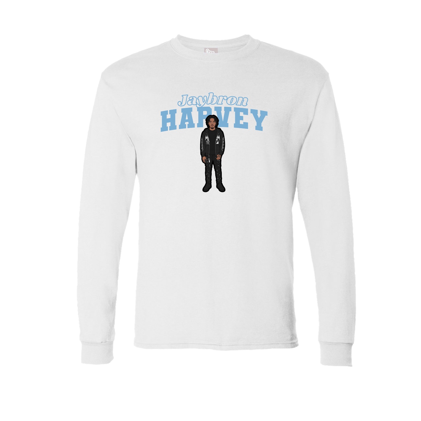 Long Sleeve Tee — Name Arch in White