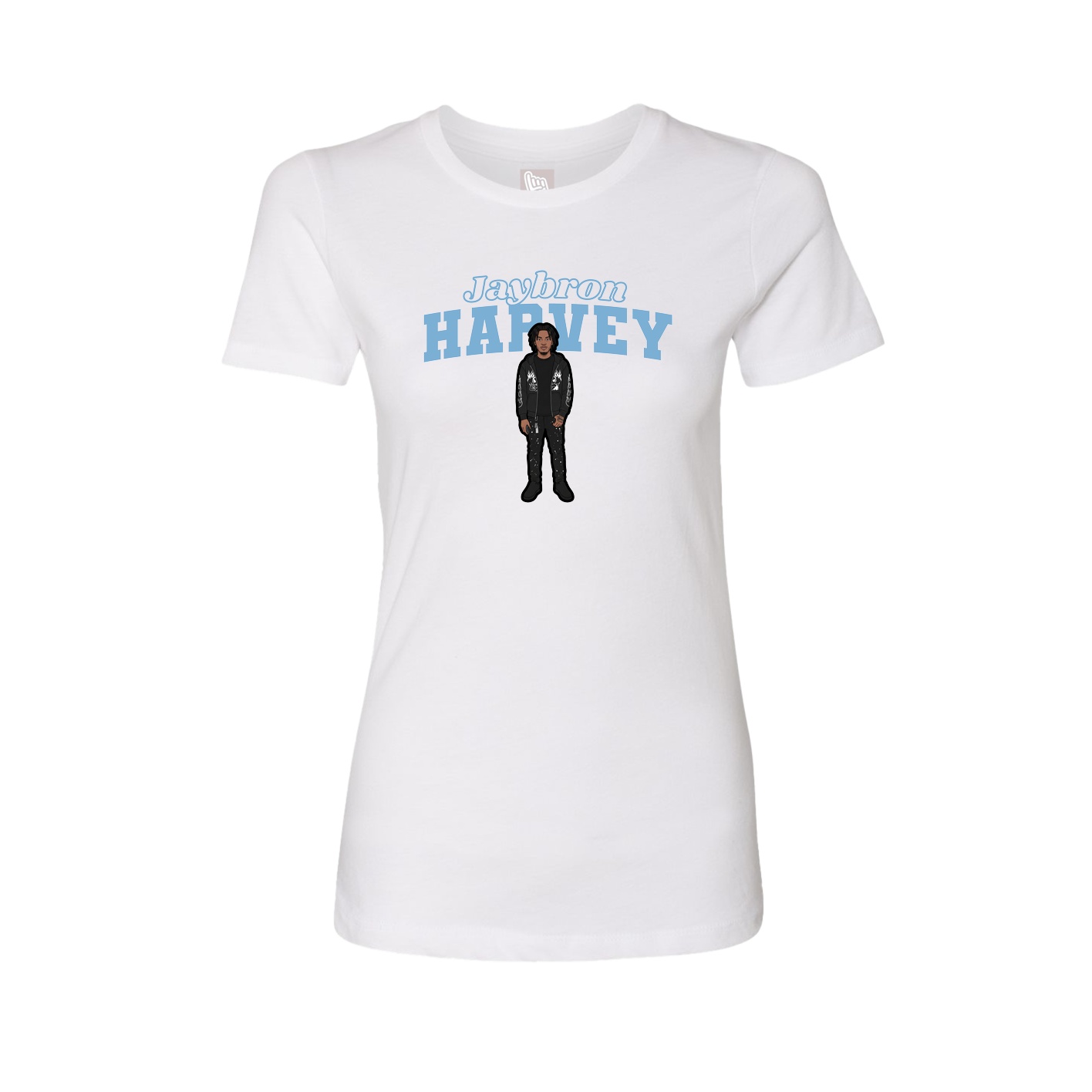 Womens Tee — Name Arch in White