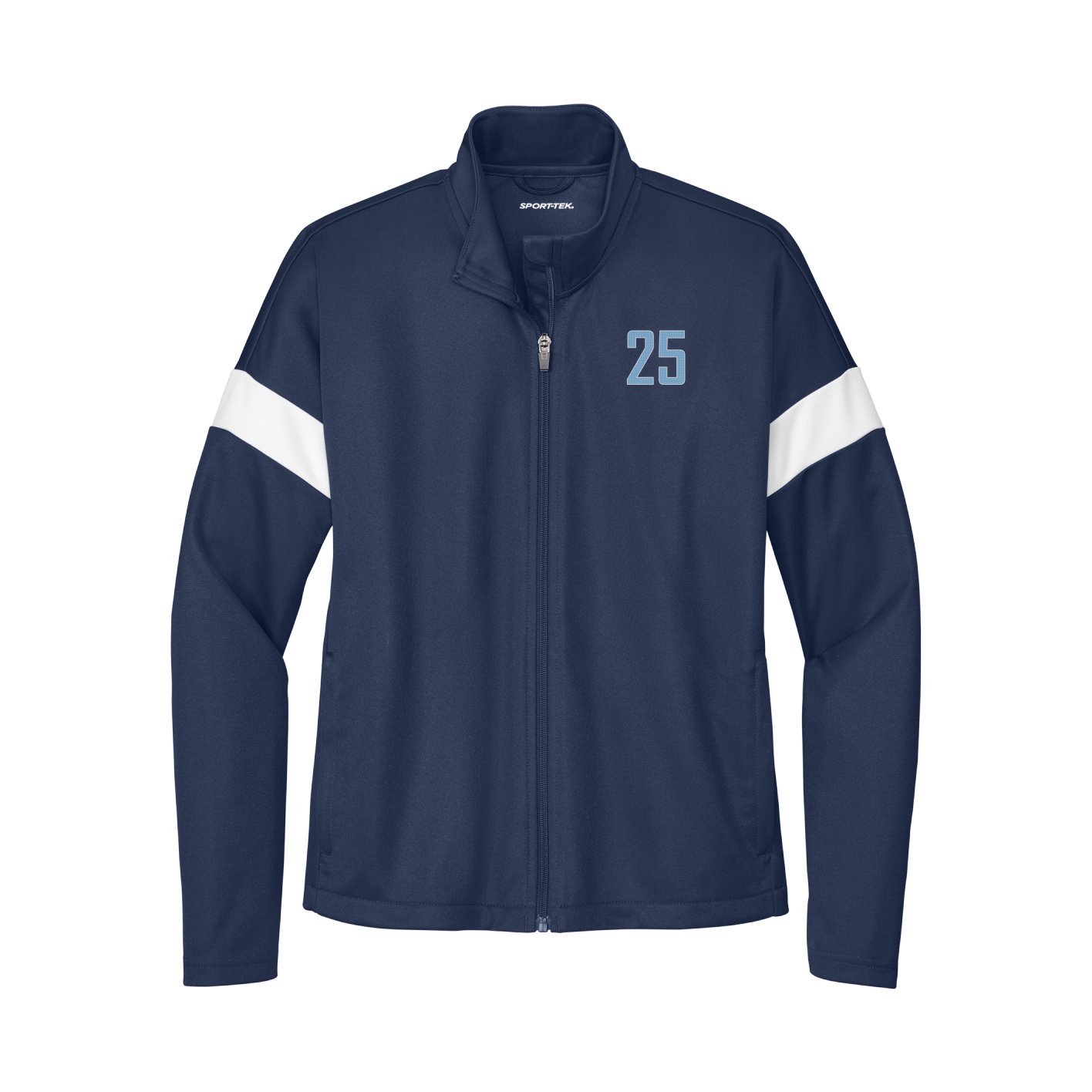 Womens Team Travel Full-Zip Jacket — Front Shirsy in Navy/White