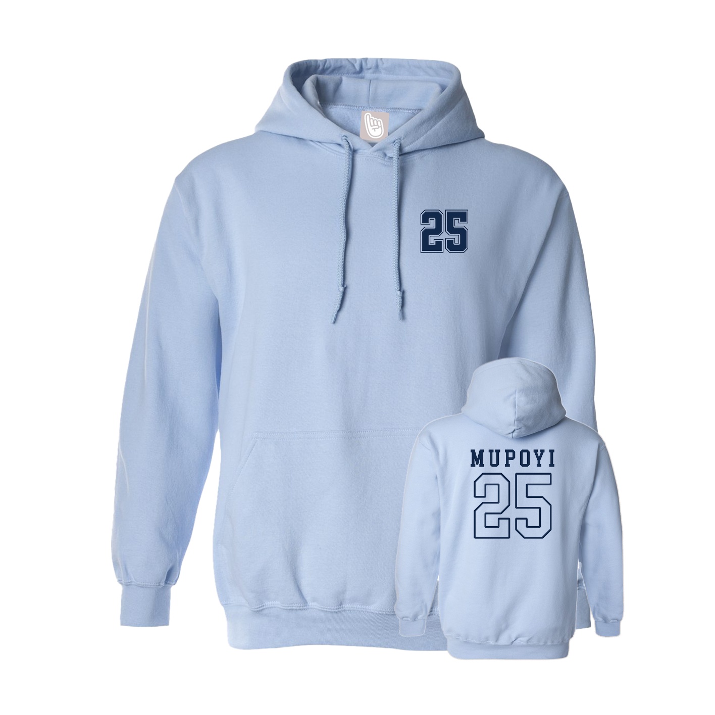 Hoodie — Chest Back in Light Blue