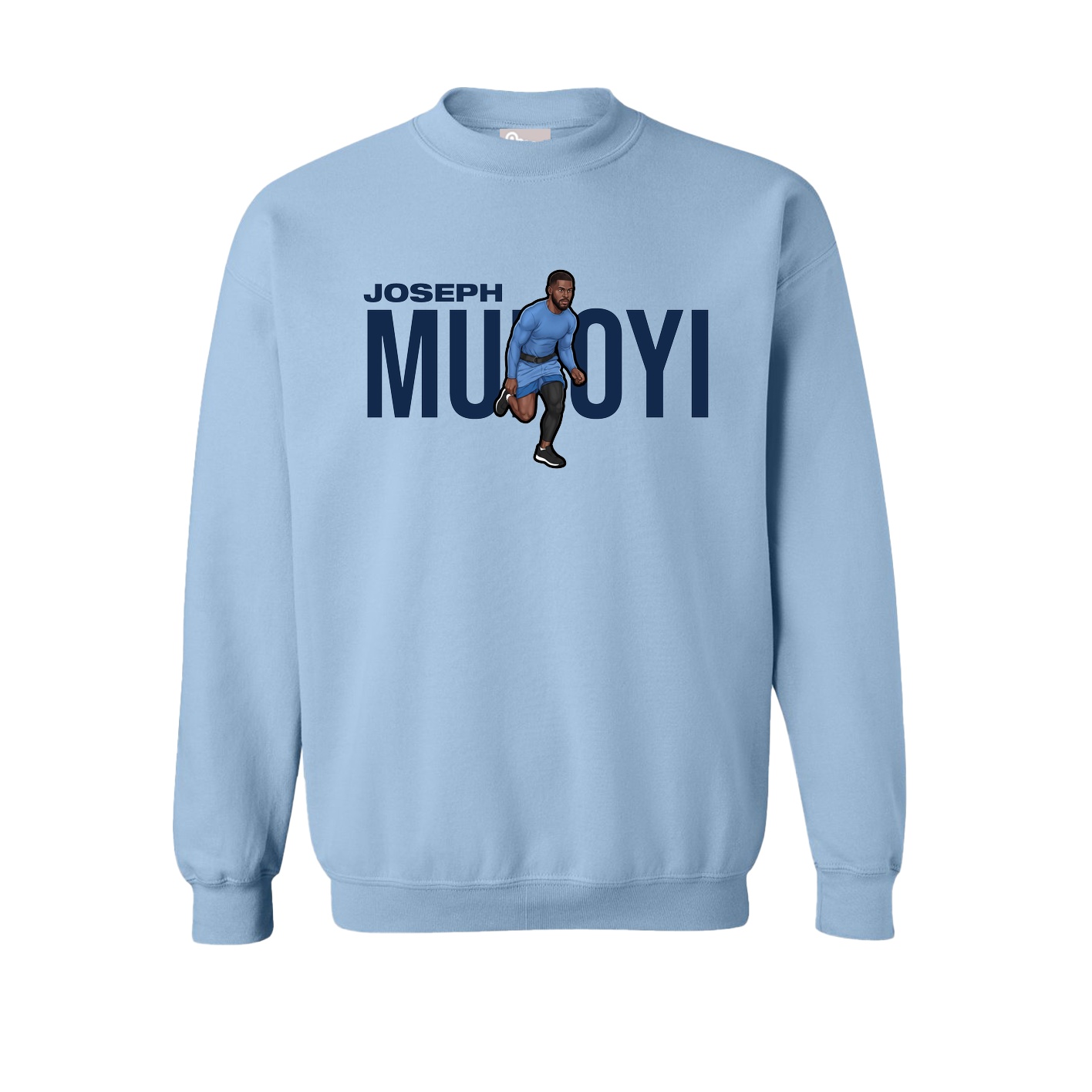 Fleece Crew — Player Name in Light Blue