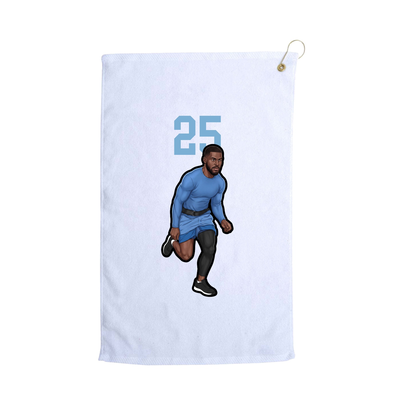 Golf Towel — Number Top in White