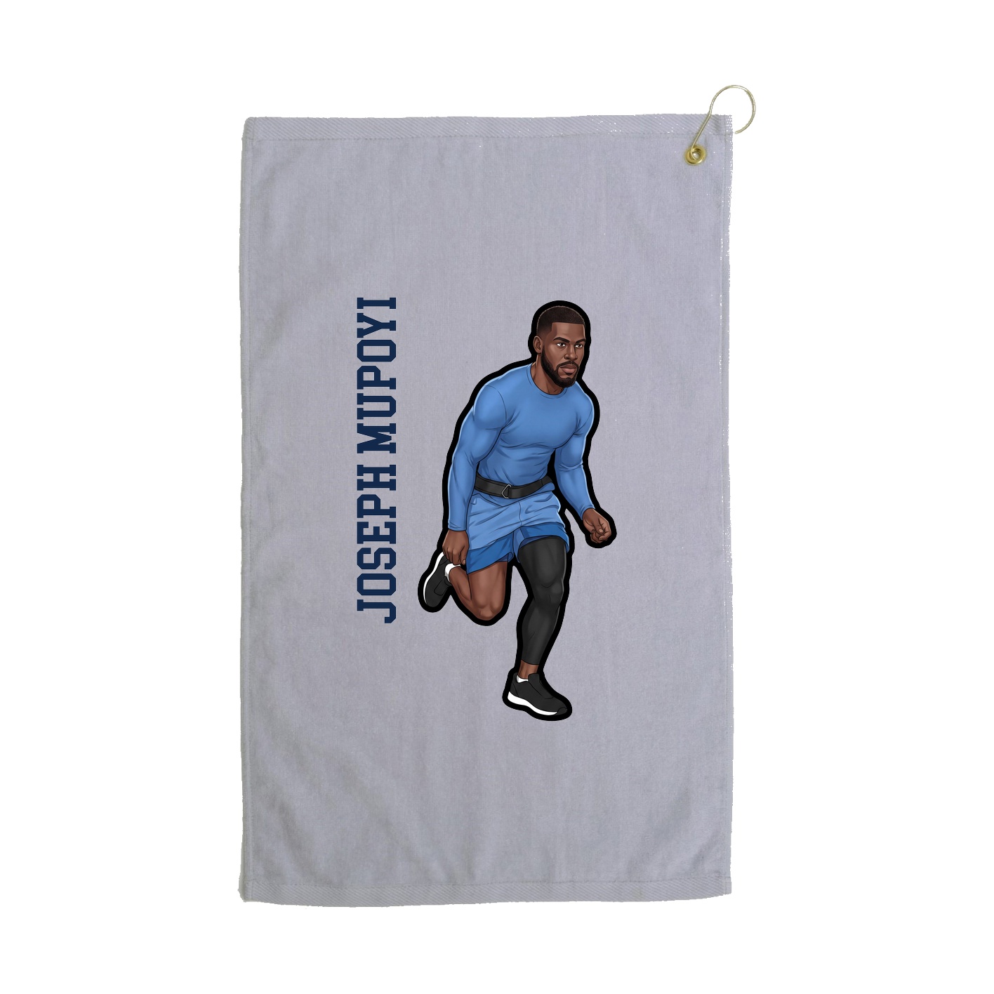 Golf Towel — Name Vertical in Grey