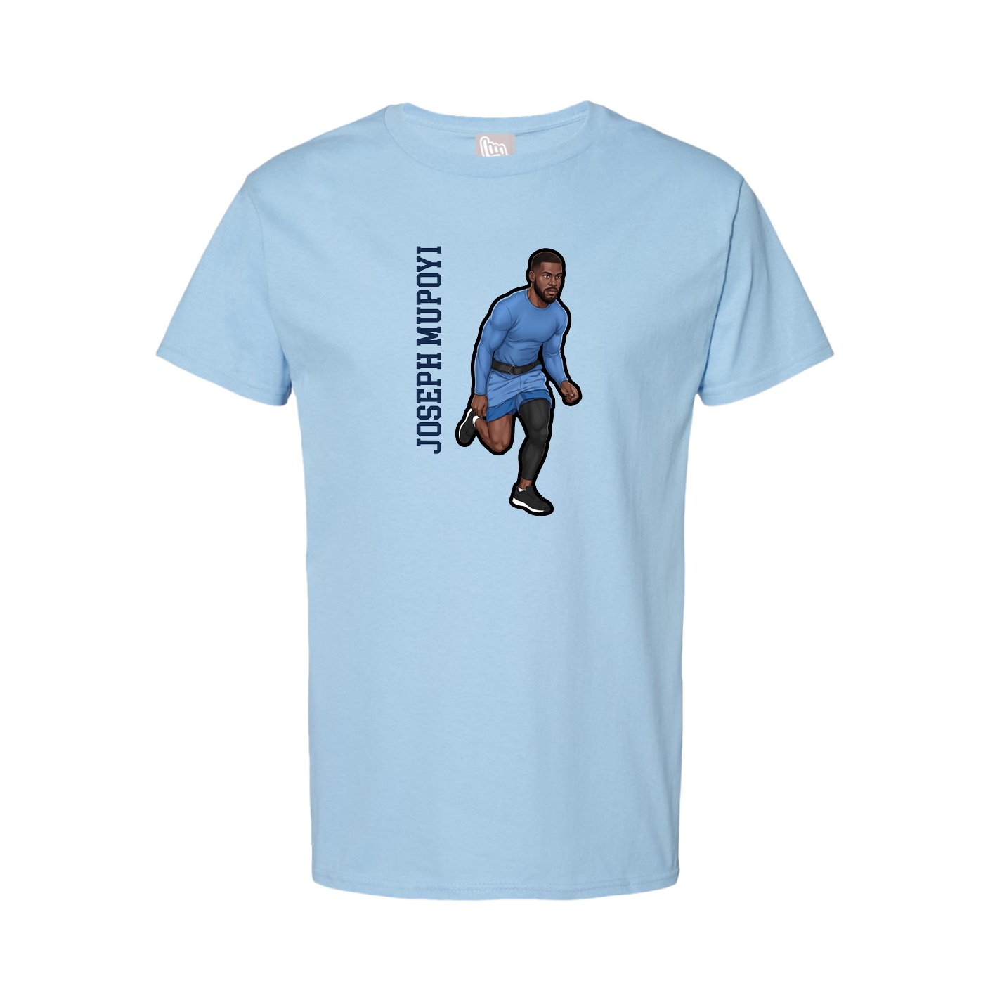 Tee — Name Vertical in Light Blue