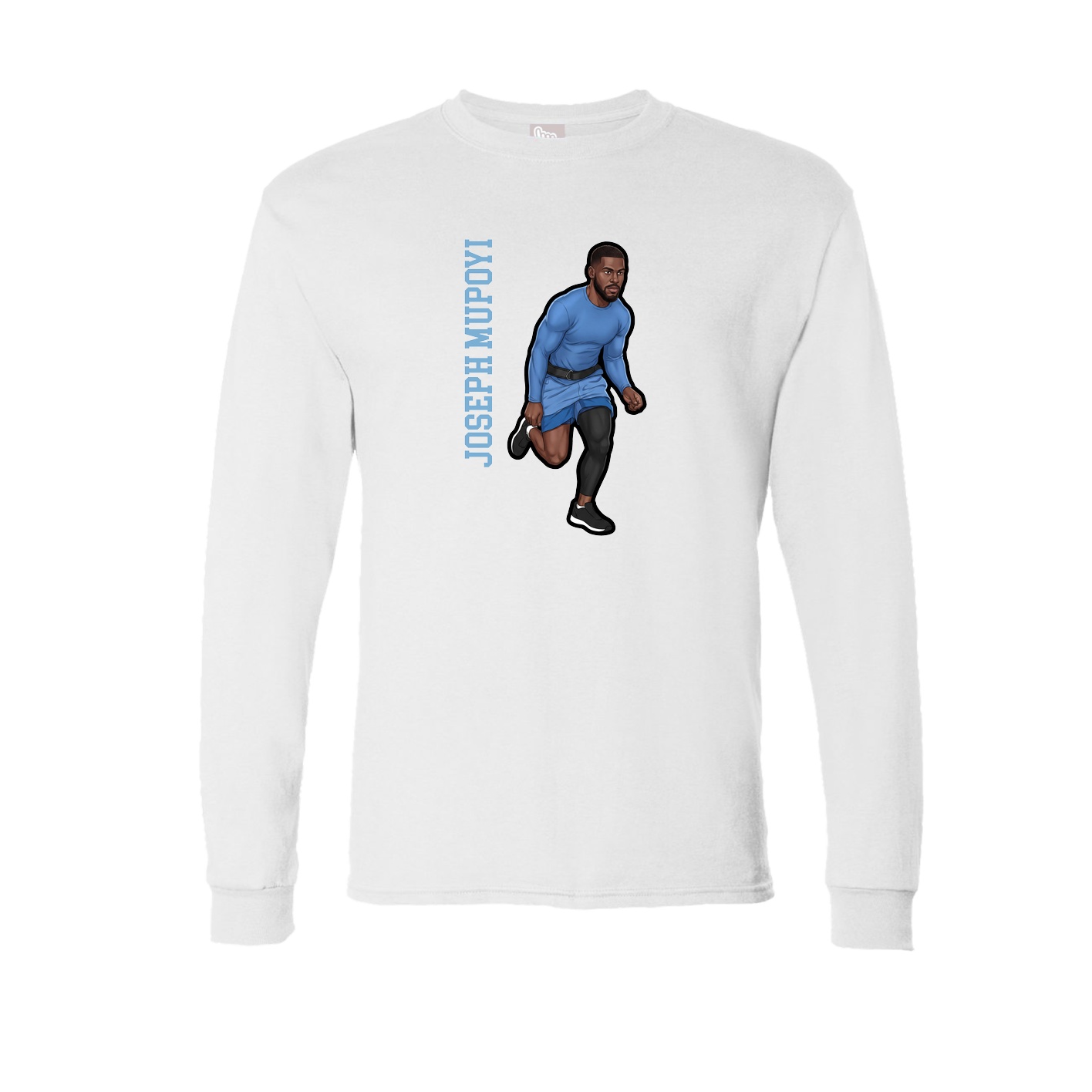 Long Sleeve Tee — Name Vertical in White