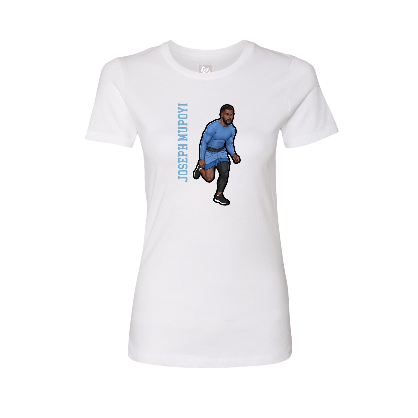 Fitted Women's Tee — Name Vertical in White
