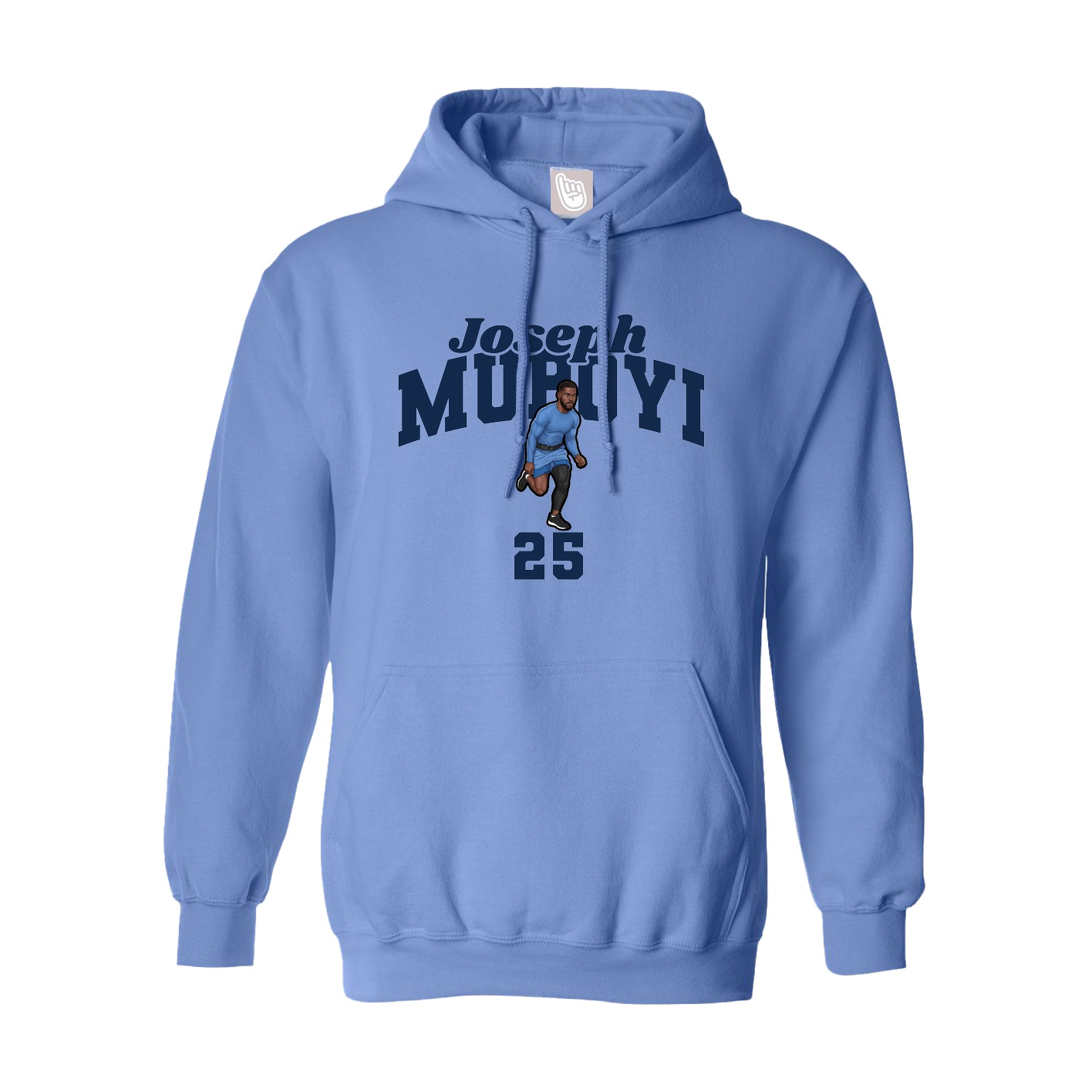 Youth Hoodie — Signature Arch in Powder Blue
