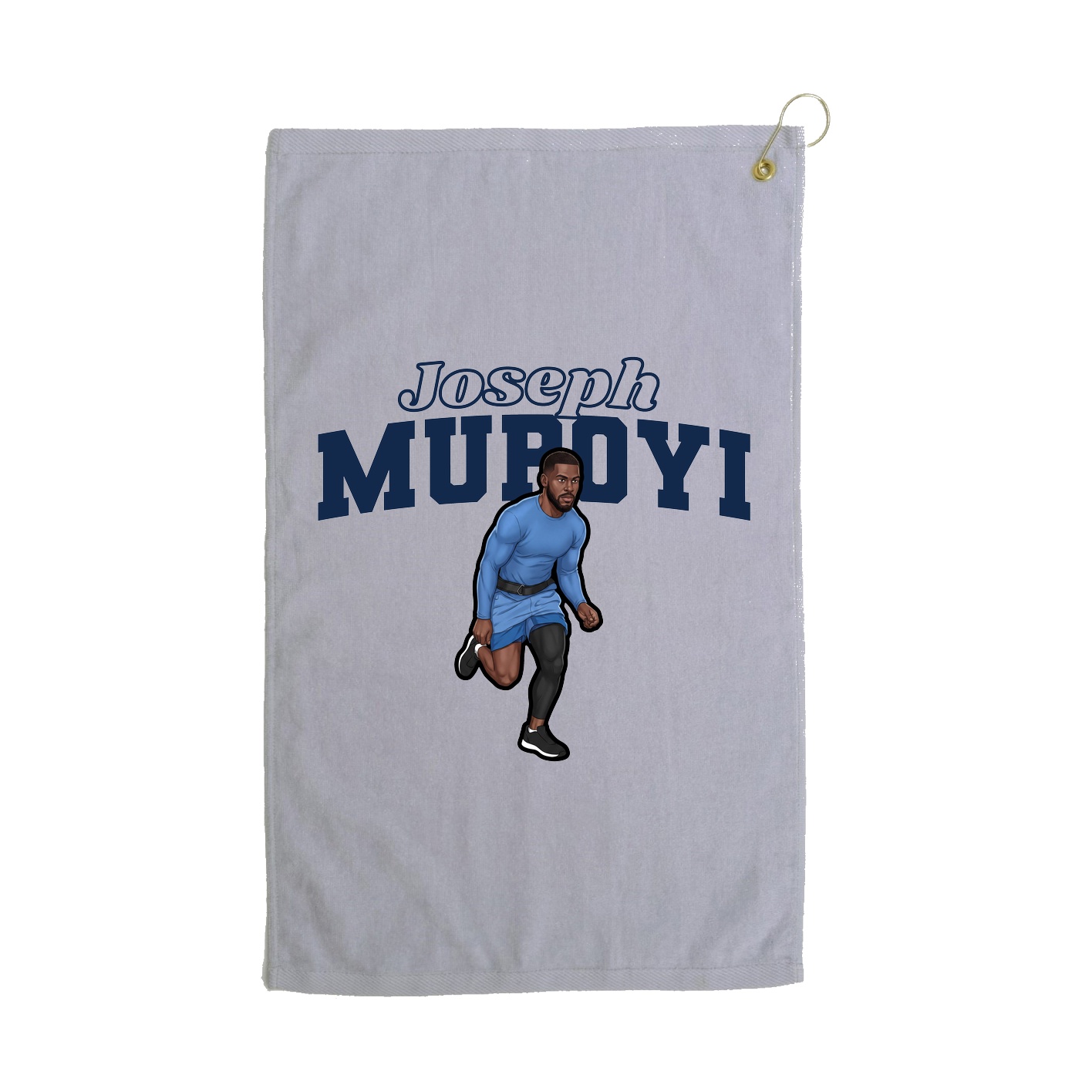 Golf Towel — Name Arch in Grey