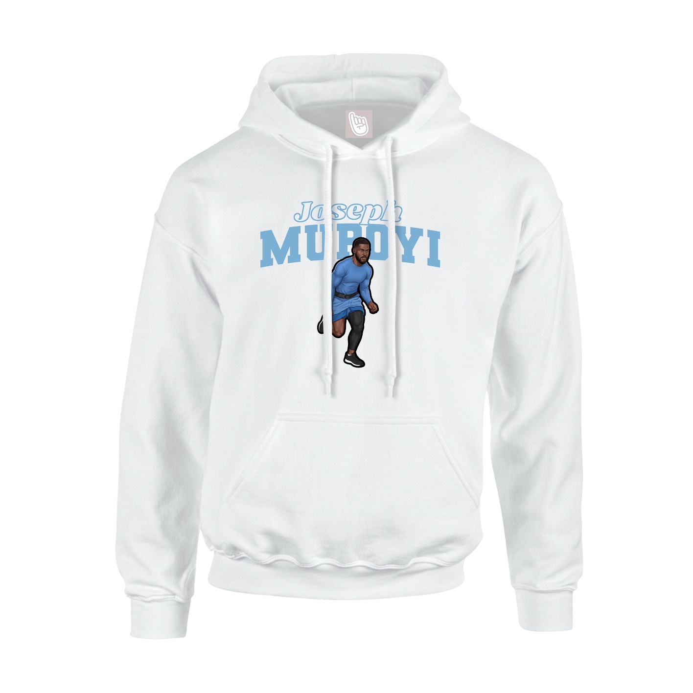 Youth Hoodie — Name Arch in White
