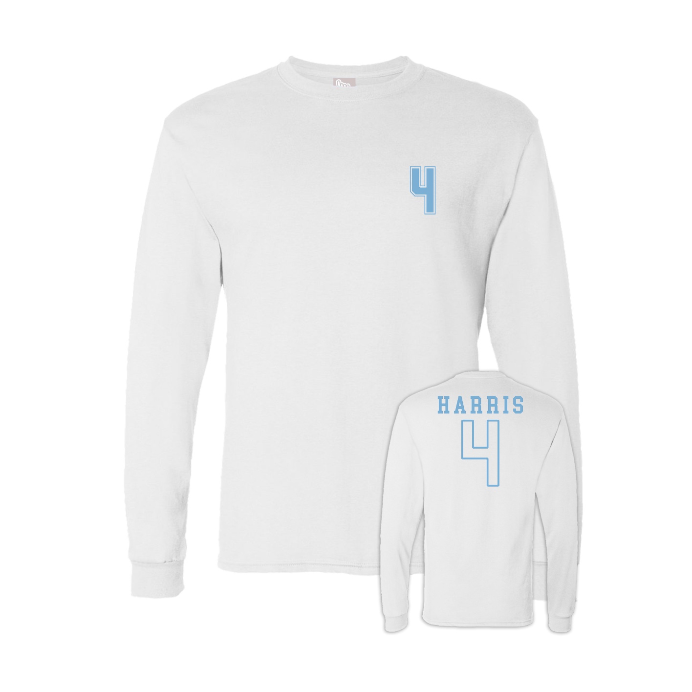 Long Sleeve Tee — Chest Back in White