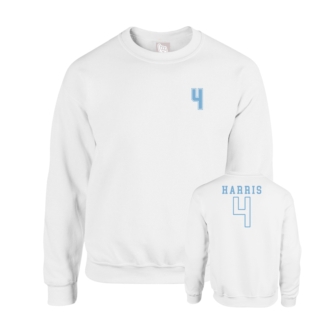 Fleece Crew — Chest Back in White