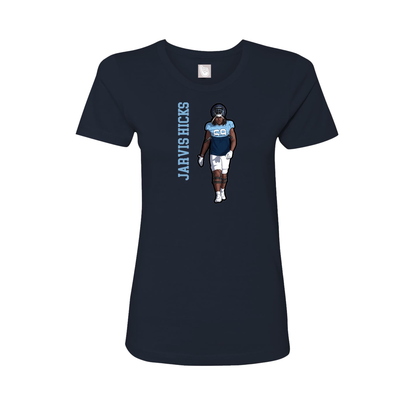 Fitted Women's Tee — Name Vertical in Navy