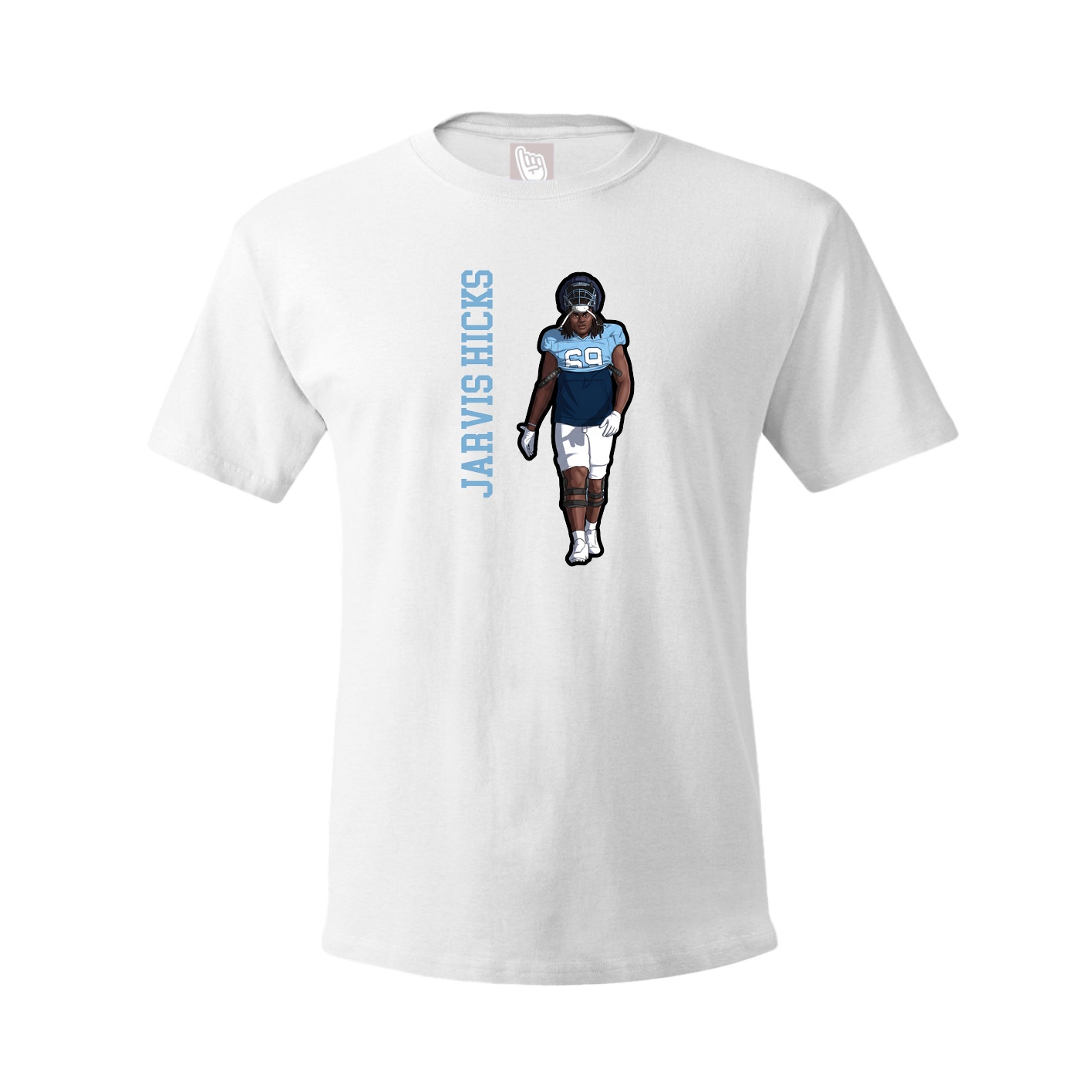 Youth Tee — Name Vertical in White