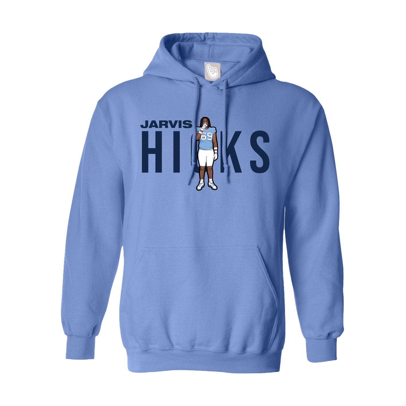Youth Hoodie — Player Name in Powder Blue