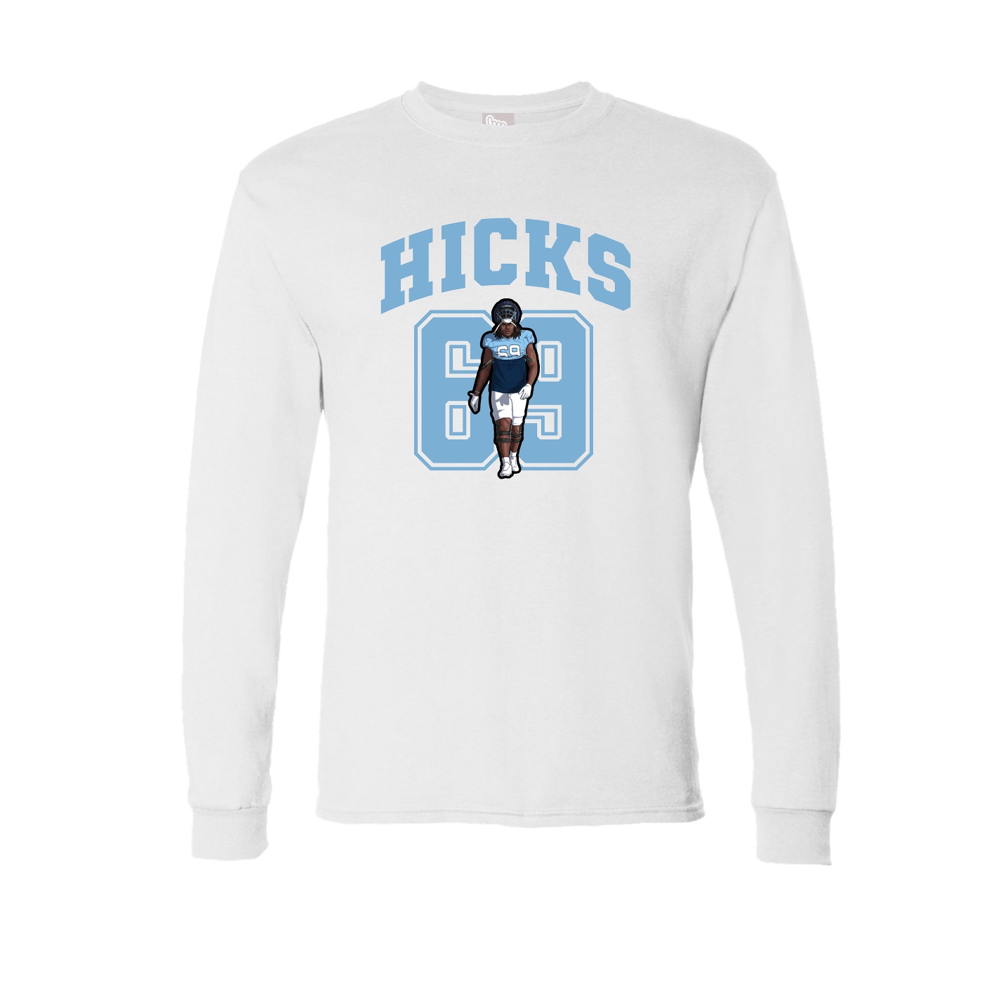 Long Sleeve Tee — Number in White