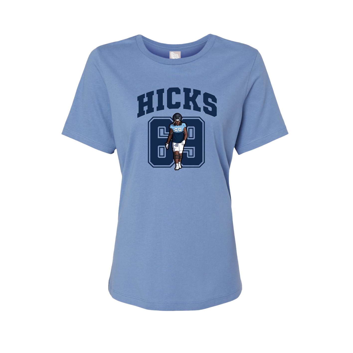 Fitted Women's Tee — Number in Powder Blue