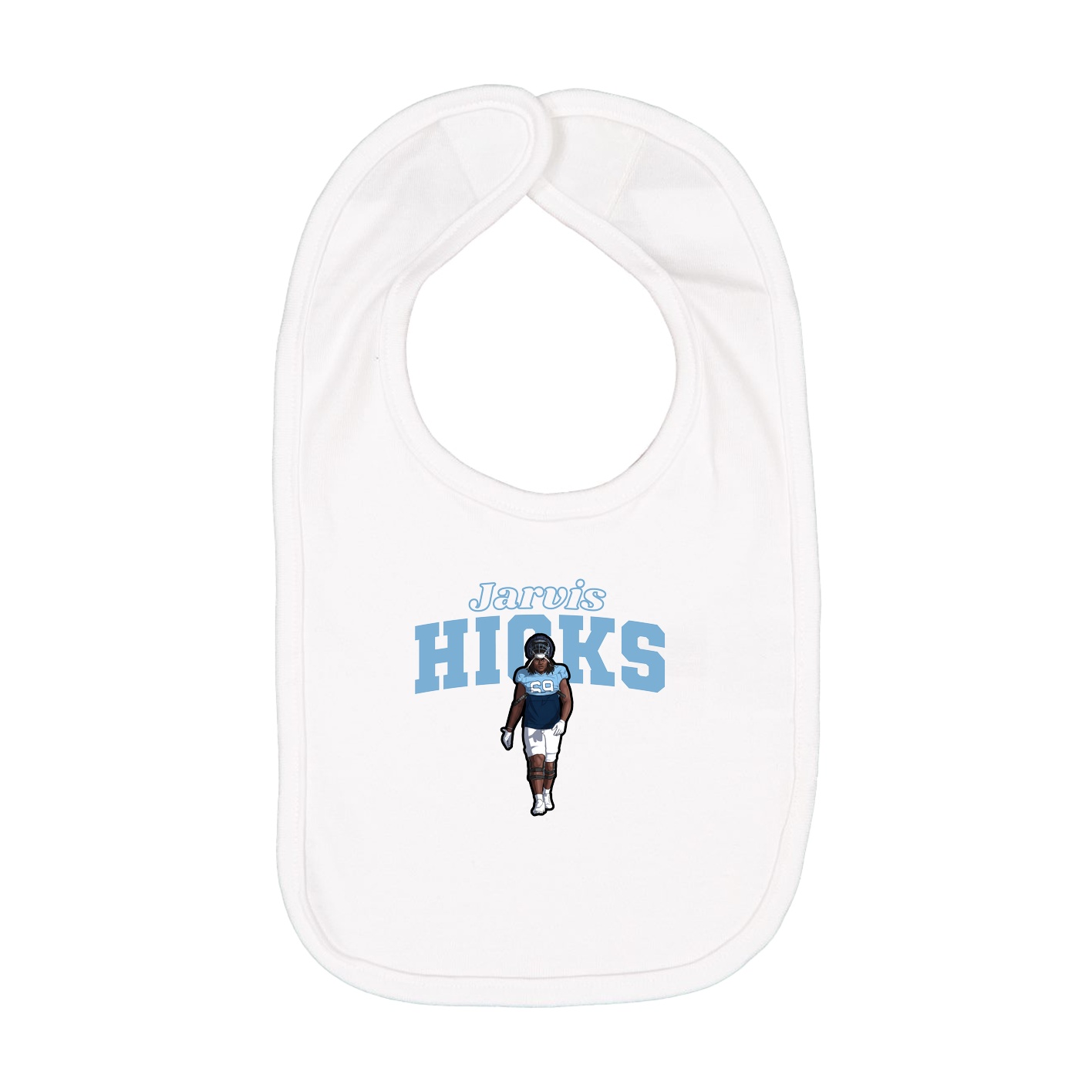 Infant Bib — Name Arch in White