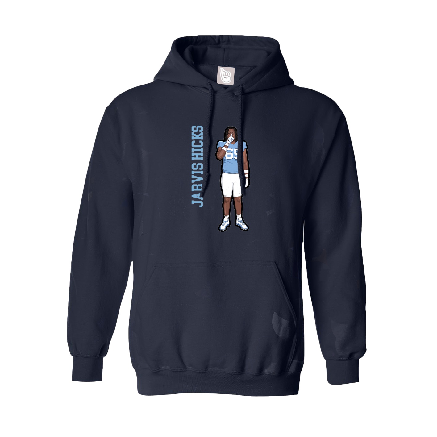 Youth Hoodie — Name Vertical in Navy