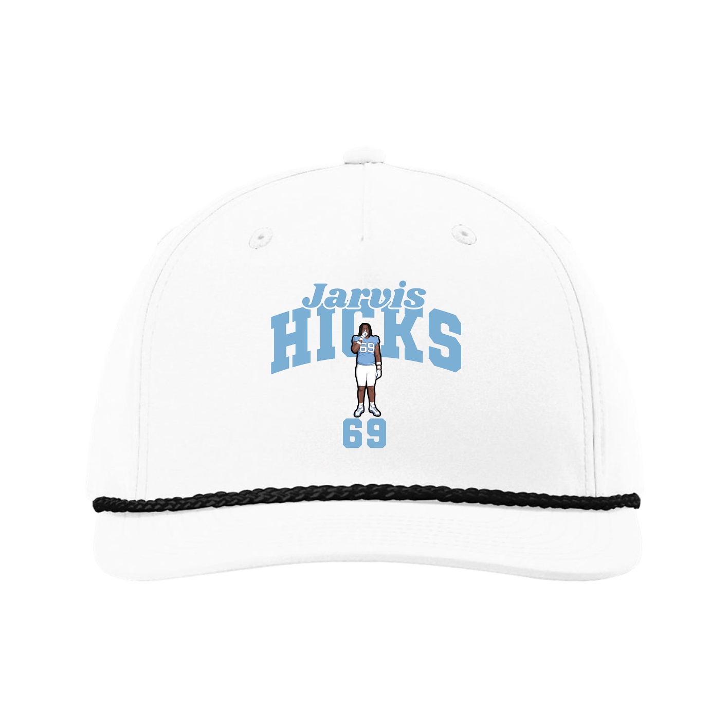 Five-Panel Classic Rope Cap — Signature Arch in White