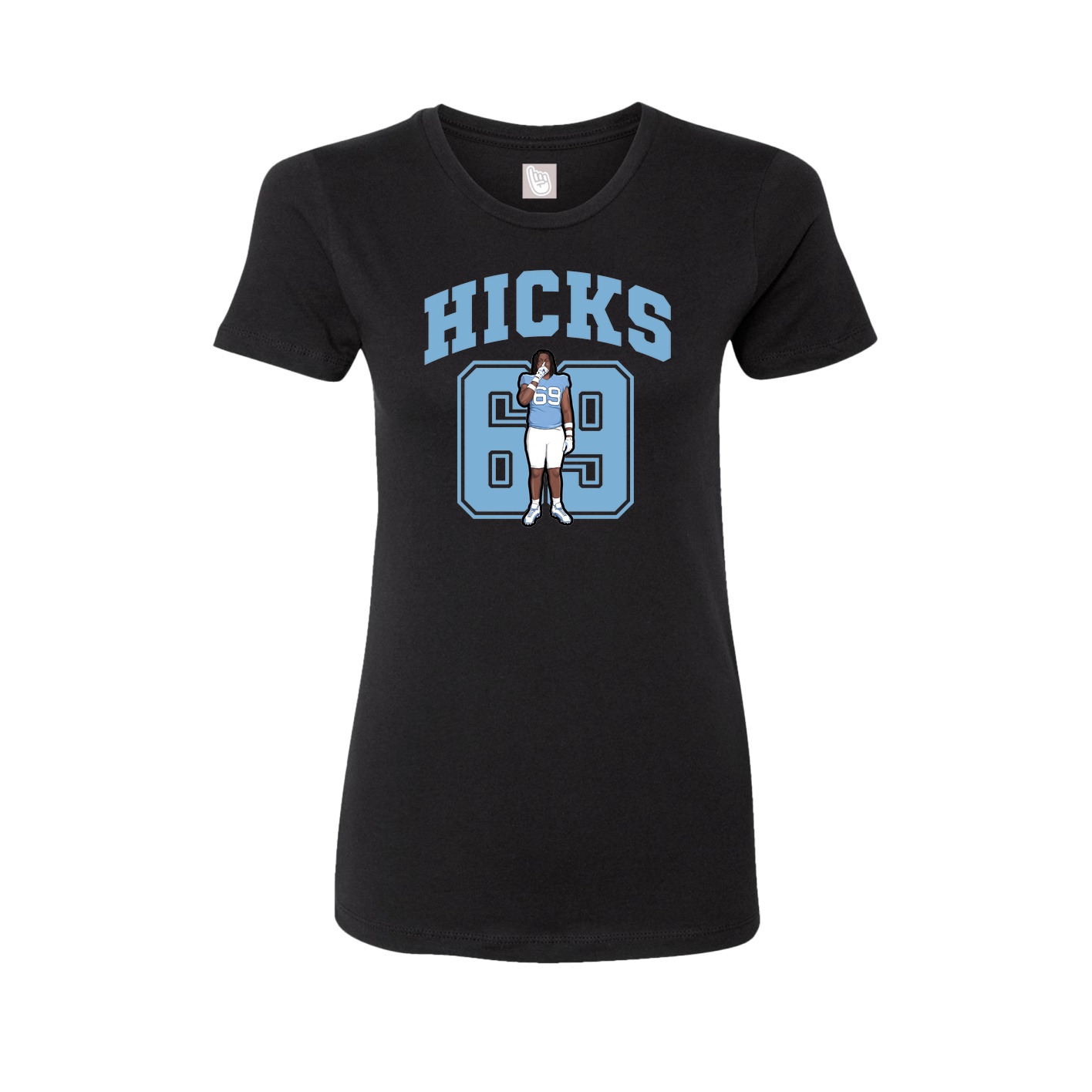 Fitted Women's Tee — Number in Black